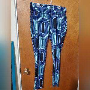 Danskin Blue and Black Geometric Leggings Size M